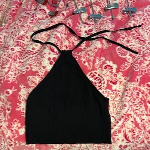 Wild Fable Black Crop Tank Top
